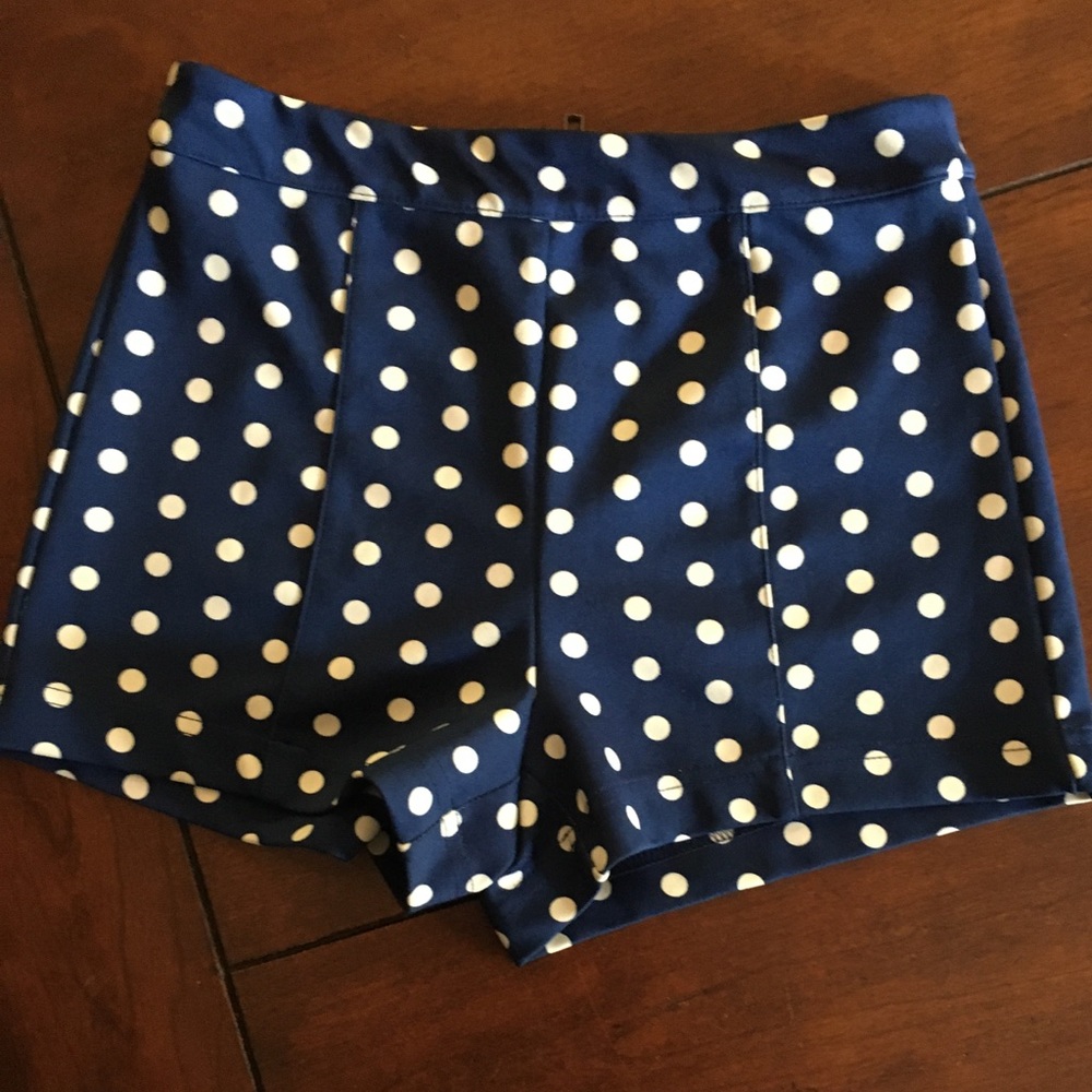 Forever 21 Shorts - Navy & White Polkadot-XS